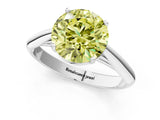 White gold Fancy Yellow Round Cut Diamond Solitaire Engagement Ring with Cathedral Setting and Four-Prong Mount_39