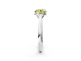 White gold Fancy Yellow Round Cut Diamond Solitaire Engagement Ring with Cathedral Setting and Four-Prong Mount_55