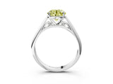 White gold Fancy Yellow Round Cut Diamond Solitaire Engagement Ring with Cathedral Setting and Four-Prong Mount_56
