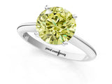 White gold Fancy Yellow Round Cut Diamond Solitaire Engagement Ring with Classic Band and Four-Prong Setting_30