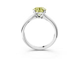 White gold Fancy Yellow Round Cut Diamond Solitaire Engagement Ring with Classic Band and Four-Prong Setting_32