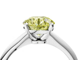 White gold Fancy Yellow Round Cut Diamond Solitaire Engagement Ring with Classic Band and Four-Prong Setting_33