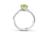 White gold Fancy Yellow Round Cut Diamond Solitaire Engagement Ring with Classic Band and Four-Prong Setting_39