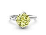 White gold Fancy Yellow Round Cut Diamond Solitaire Engagement Ring with Four-Prong Setting and Classic Band_21