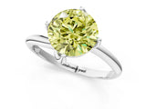 White gold Fancy Yellow Round Cut Diamond Solitaire Engagement Ring with Four-Prong Setting and Classic Band_22