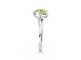 White gold Fancy Yellow Round Cut Diamond Solitaire Engagement Ring with Four-Prong Setting and Classic Band_23