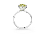 White gold Fancy Yellow Round Cut Diamond Solitaire Engagement Ring with Four-Prong Setting and Classic Band_24