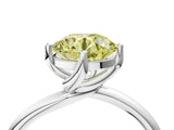 White gold Fancy Yellow Round Cut Diamond Solitaire Engagement Ring with Four-Prong Setting and Classic Band_25
