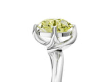 White gold Fancy Yellow Round Cut Diamond Solitaire Engagement Ring with Four-Prong Setting and Classic Band_26
