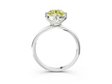White gold Fancy Yellow Round Cut Diamond Solitaire Engagement Ring with Four-Prong Setting and Classic Band_36