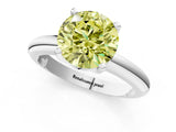 White gold Fancy Yellow Round Cut Diamond Solitaire Engagement Ring with Round Band and Four-Prong Setting_187