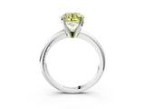 White gold Fancy Yellow Round Cut Diamond Solitaire Engagement Ring with Round Band and Four-Prong Setting_188