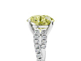 White gold Fancy Yellow Round Cut Diamond Solitaire Engagement Ring with Twisted Pavé Band and Four-Prong Setting_102