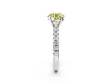 White gold Fancy Yellow Round Cut Diamond Solitaire Pavé Engagement Ring with Round Band and Prong Setting_68
