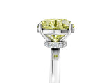 White gold Fancy Yellow Round Cut Diamond Solitaire Ring with Classic Band and Four-Prong Setting_5