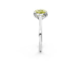 White gold Fancy Yellow Round Cut Diamond Solitaire Ring with Flower Prong Setting and Classic Band_55