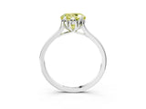 White gold Fancy Yellow Round Cut Diamond Solitaire Ring with Flower Prong Setting and Classic Band_56