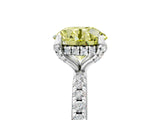 White gold Fancy Yellow Round Cut Diamond Solitaire Ring with Four-Prong Setting and Pavé Band_20