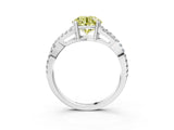 White gold Fancy Yellow Round Cut Diamond Solitaire Ring with Four-Prong Setting and Twisted Pavé Band_25
