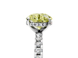 White gold Fancy Yellow Round Cut Diamond Solitaire Ring with Round  Pavé Band and Four-Prong Setting_77