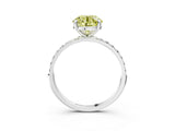 White gold Fancy Yellow Round Cut Diamond Solitaire Ring with Round  Pavé Band and Prong Setting_80