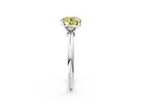 White gold Fancy Yellow Round Cut Diamond Solitaire Ring with Six-Prong Setting and Classic Band_37