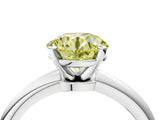 White gold Fancy Yellow Round Cut Diamond Solitaire Ring with Six-Prong Setting and Classic Band_39
