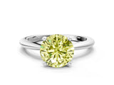 White gold Fancy Yellow Round Cut Diamond Solitaire Ring with Six-Prong Setting and Classic Band_41