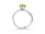 White gold Fancy Yellow Round Cut Diamond Solitaire Ring with Six-Prong Setting and Classic Band_44