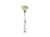 White gold Fancy Yellow Round Cut Diamond Solitaire Ring with Thin Band and Prong Setting_27