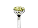 White gold Fancy Yellow Round Cut Diamond Solitaire Ring with Thin Band and Prong Setting_30