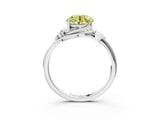White gold Fancy Yellow Round Cut Diamond Solitaire Ring with Twist Band and Four-Prong Setting_80
