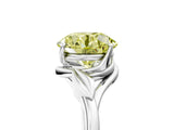 White gold Fancy Yellow Round Cut Diamond Solitaire Ring with Twist Band and Four-Prong Setting_82