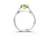 White gold Fancy Yellow Round Cut Diamond Solitaire Twist Band Prong Setting Ring_70