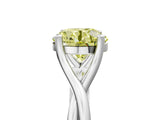 White gold Fancy Yellow Round Cut Diamond Solitaire Twist Band Prong Setting Ring_72