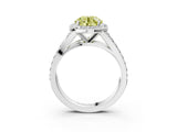 White gold Fancy Yellow Round Cut Diamond Split Shank Halo Ring with Four-Prong Setting_44