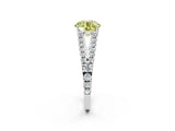 White gold Fancy Yellow Round Cut Diamond Split Shank Pavé Engagement Ring with Four-Prong Setting_31