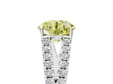 White gold Fancy Yellow Round Cut Diamond Split Shank Pavé Engagement Ring with Four-Prong Setting_34