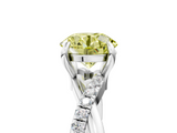 White gold Fancy Yellow Round  Cut Diamond Twist Band Solitaire with Prong Setting_5