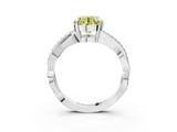 White gold Fancy Yellow Round  Cut Diamond Twisted Band Engagement Ring with Prong Setting_6