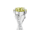 White gold Fancy Yellow Round  Cut Diamond Twisted Band Engagement Ring with Prong Setting_8