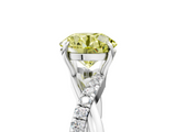 White gold Fancy Yellow Round  Cut Diamond Twisted Band with Pavé Setting and Four-Prong Setting_5