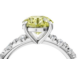 White gold Fancy Yellow Round  Cut Diamond Vine Band with Four-Prong Setting_4