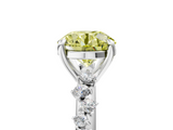 White gold Fancy Yellow Round  Cut Diamond Vine Band with Four-Prong Setting_5