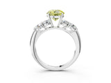 White gold Fancy Yellow Round  Cut Five-Stone Prong Set Diamond Ring with Classic Band_50