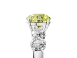 White gold Fancy Yellow Round  Cut Five-Stone Prong Set Diamond Ring with Classic Band_60