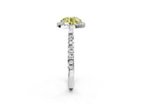 White gold Fancy Yellow Round Cut Halo Diamond Pave Band with Prong Setting_20