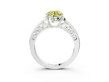White gold Fancy Yellow Round  Cut Halo Diamond Ring with Channel Set Band and Four-Prong Setting_32
