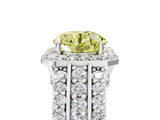 White gold Fancy Yellow Round Cut Halo Diamond Ring with Round  Split Shank and Prong Setting_63