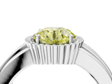 White gold Fancy Yellow Round  Cut Halo Pave Band Four-Prong Ring_33